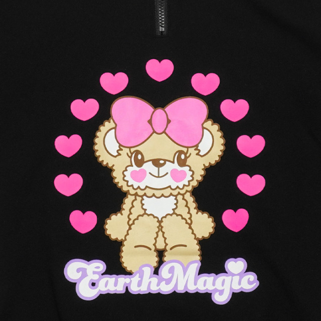 クマ耳フード付裏毛ミニワンピース