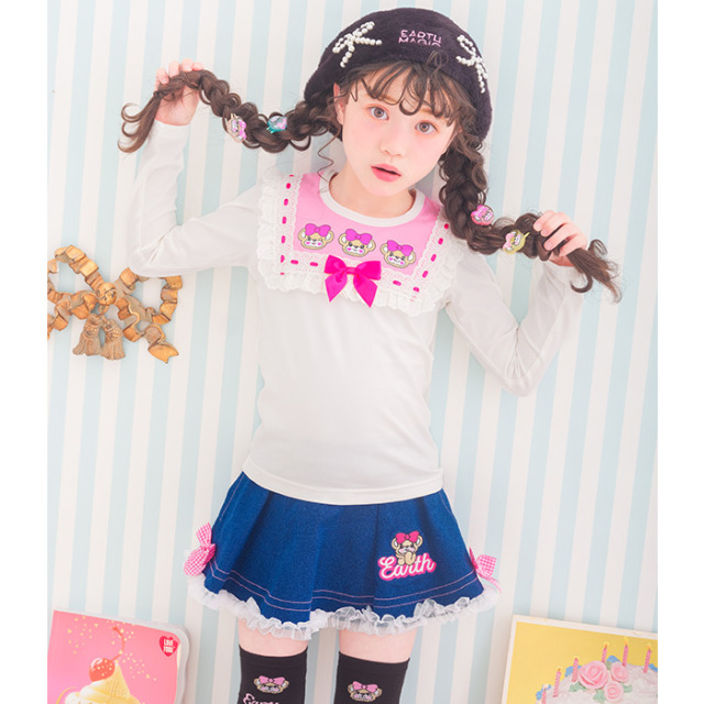 スクエアヨーク長袖ベア天Tシャツ