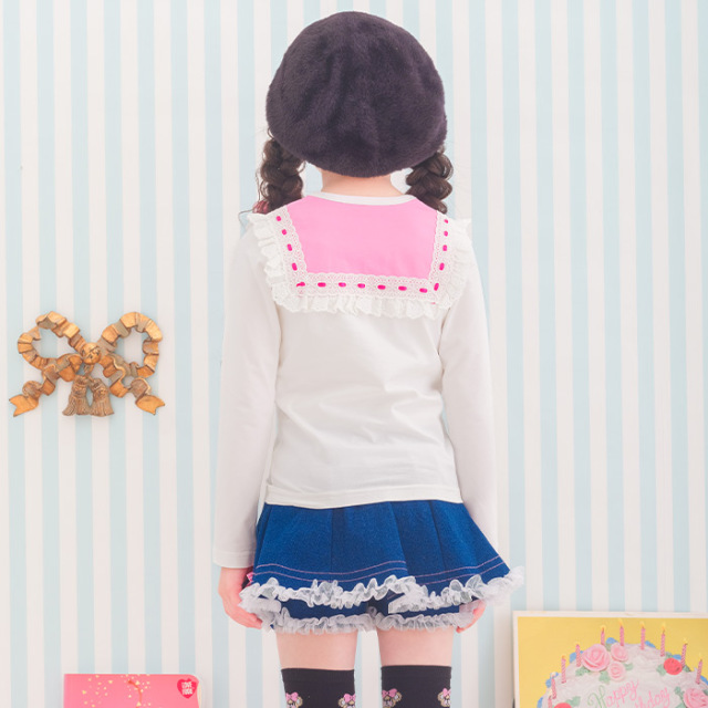 スクエアヨーク長袖ベア天Tシャツ