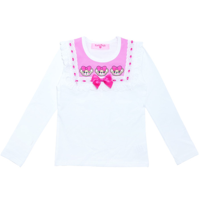 スクエアヨーク長袖ベア天Tシャツ