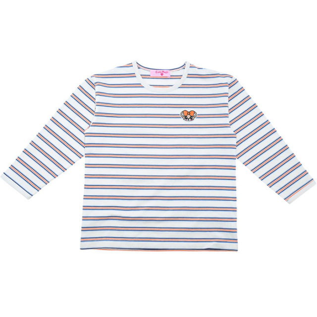 【新品】定価42,900円　花柄プリントボーダーカットソー　長袖　ネイビー13号 Amazon | [Nestkanina] ボーダー柄 ロンT ゆる 長袖 ビッグ