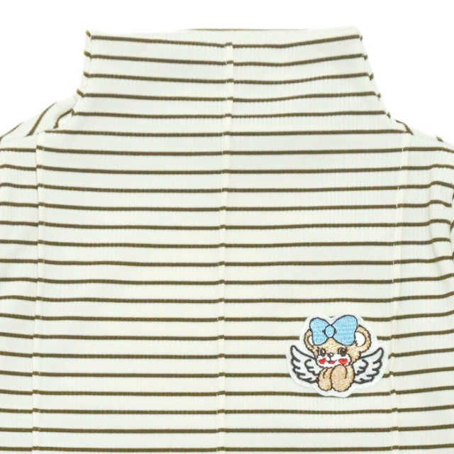 テレコボーダータートルネックTシャツ