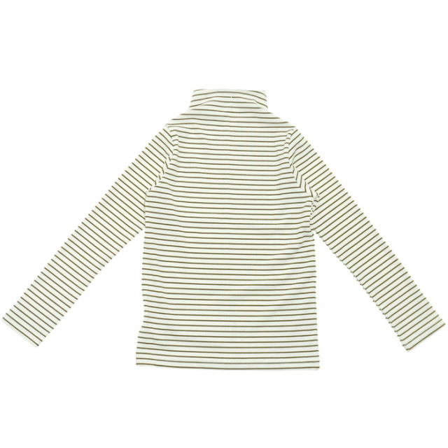 テレコボーダータートルネックTシャツ