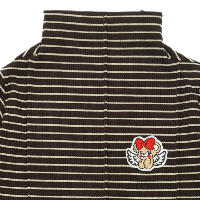 テレコボーダータートルネックTシャツ