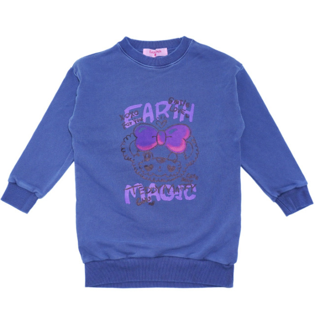 ピグメント染めマフィープリントトレーナー