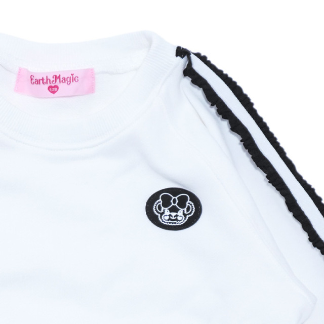 バイカラーフリル裏毛トレーナー