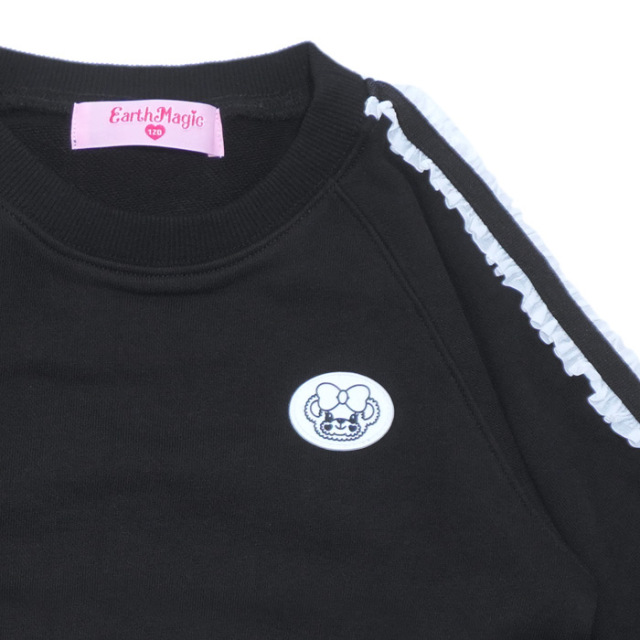 バイカラーフリル裏毛トレーナー