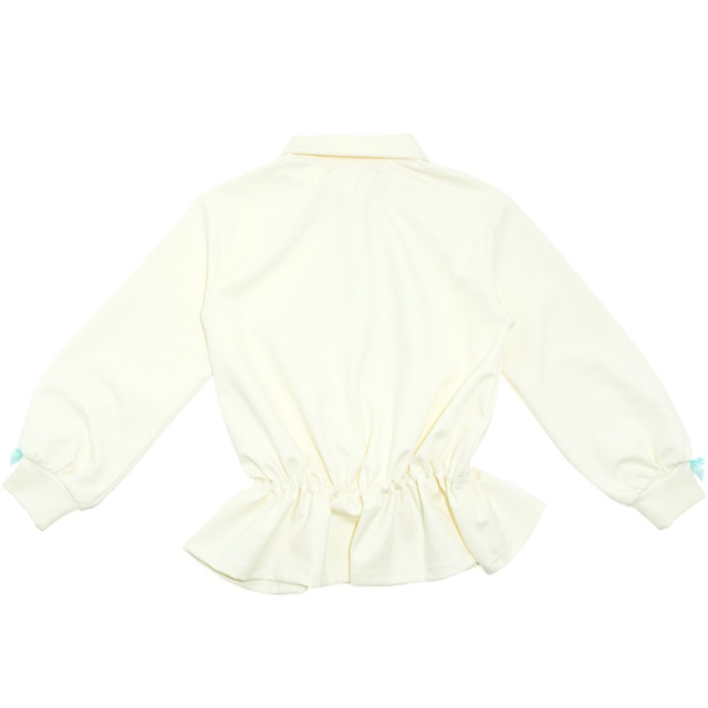 マフィープリント襟付きペプラムトレーナー