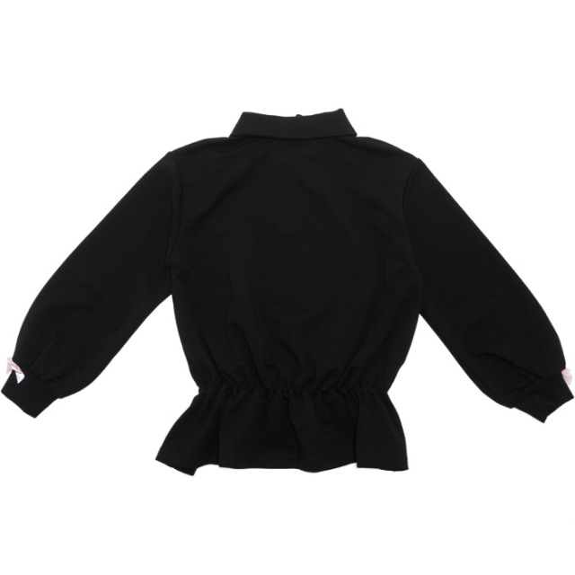 マフィープリント襟付きペプラムトレーナー