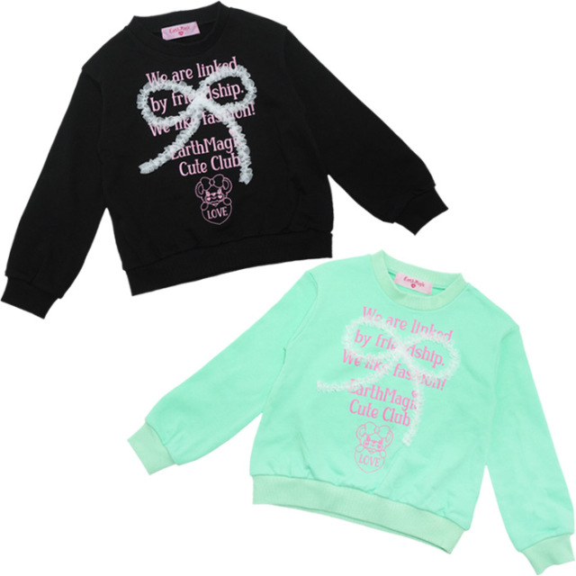 チュールリボン裏毛トレーナー