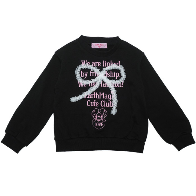 チュールリボン裏毛トレーナー