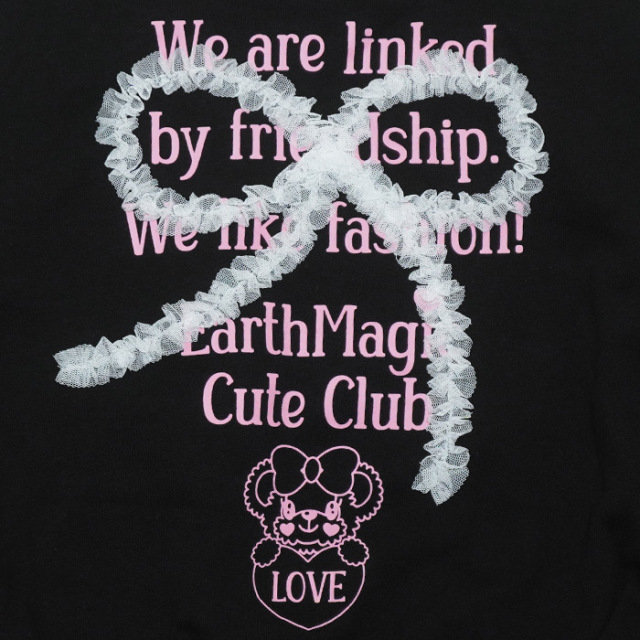 チュールリボン裏毛トレーナー