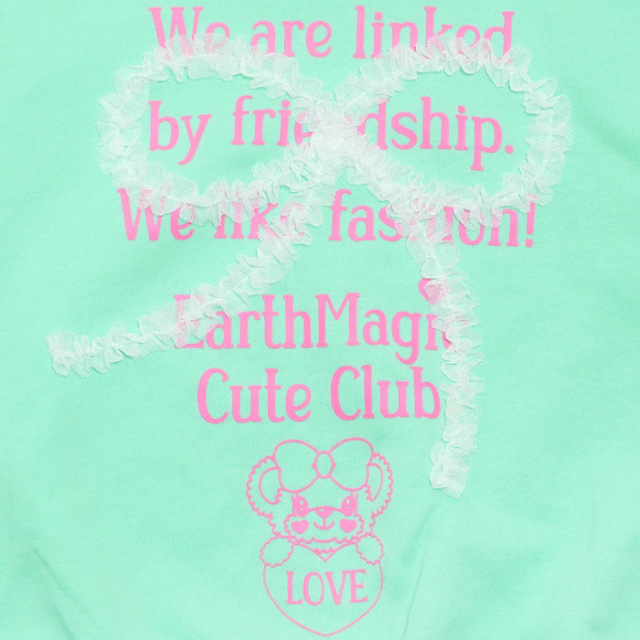 チュールリボン裏毛トレーナー