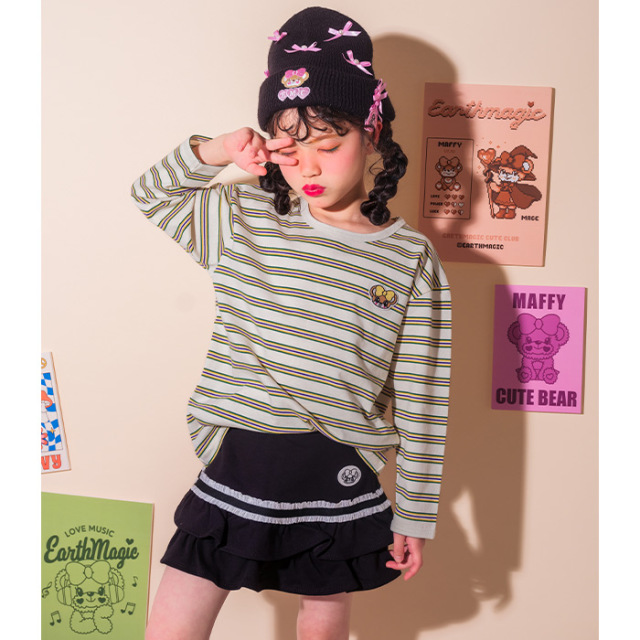 バイカラーフリル裏毛スカート(インナーパンツ付)