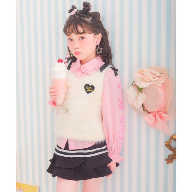 バイカラーフリル裏毛スカート(インナーパンツ付)