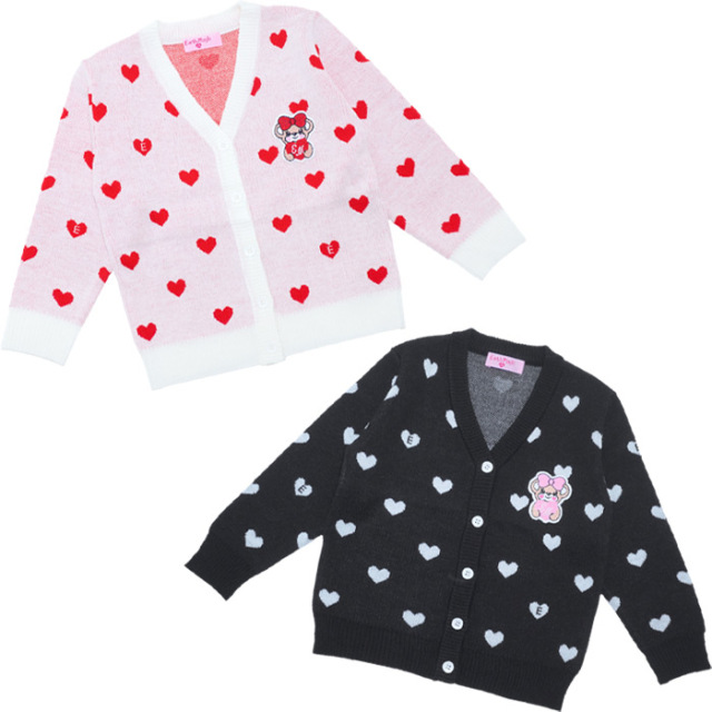 ハート総柄ジャガードニットカーディガン