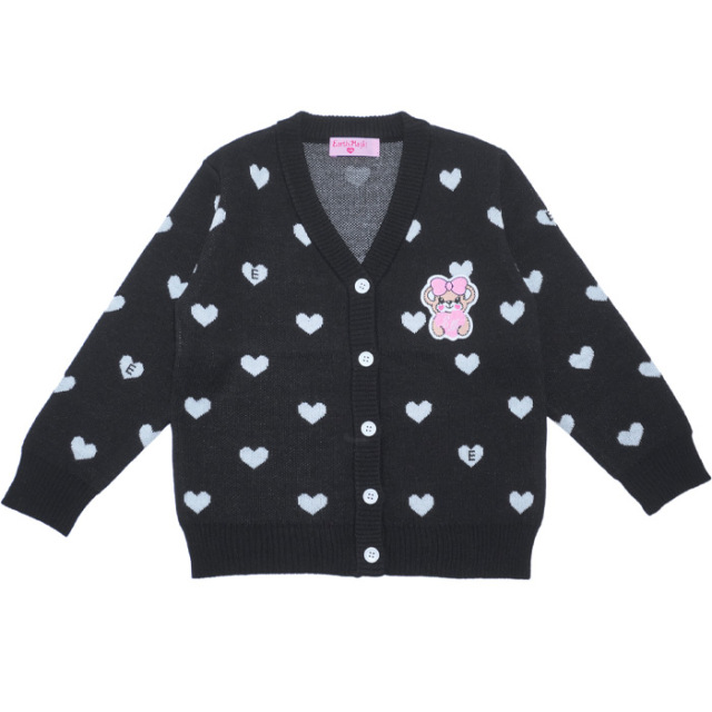 ハート総柄ジャガードニットカーディガン