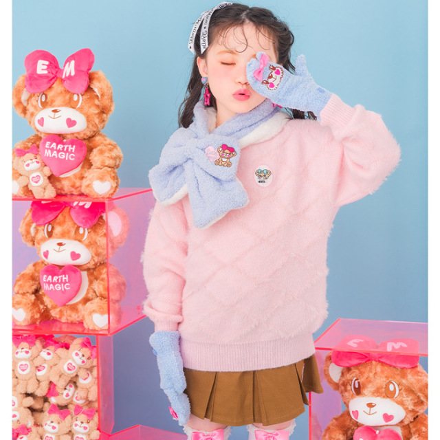 ダイヤ柄ニットプルオーバー