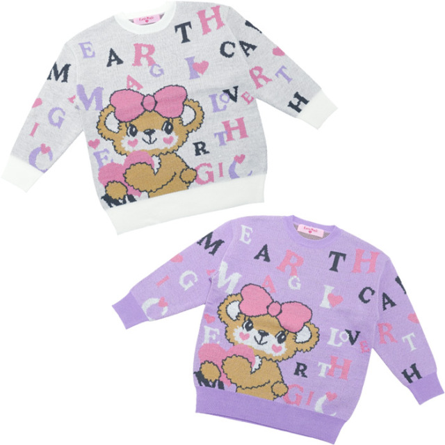 英字グラフィックニットプルオーバー