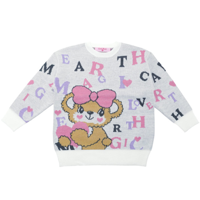 英字グラフィックニットプルオーバー