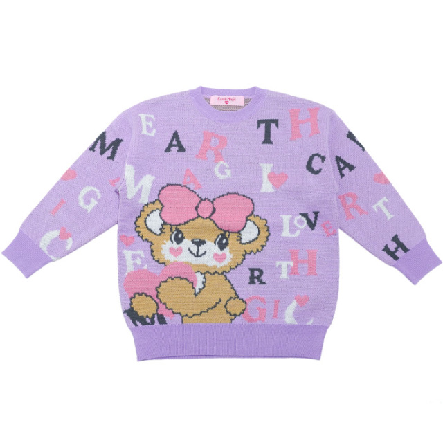 英字グラフィックニットプルオーバー