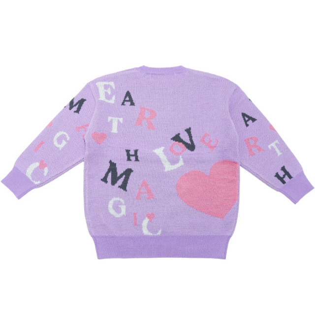 英字グラフィックニットプルオーバー