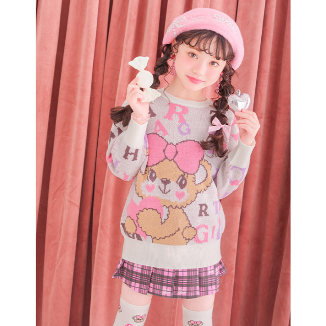 英字グラフィックニットプルオーバー