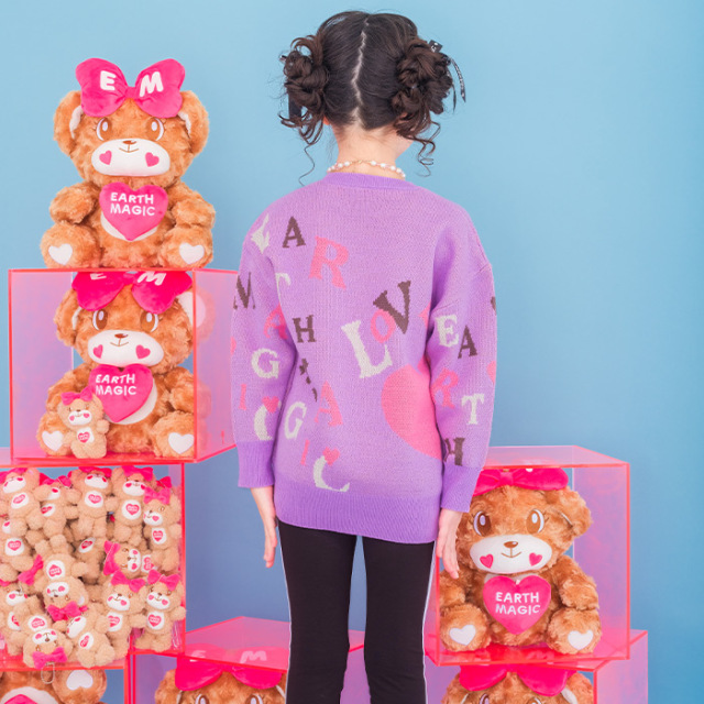 英字グラフィックニットプルオーバー