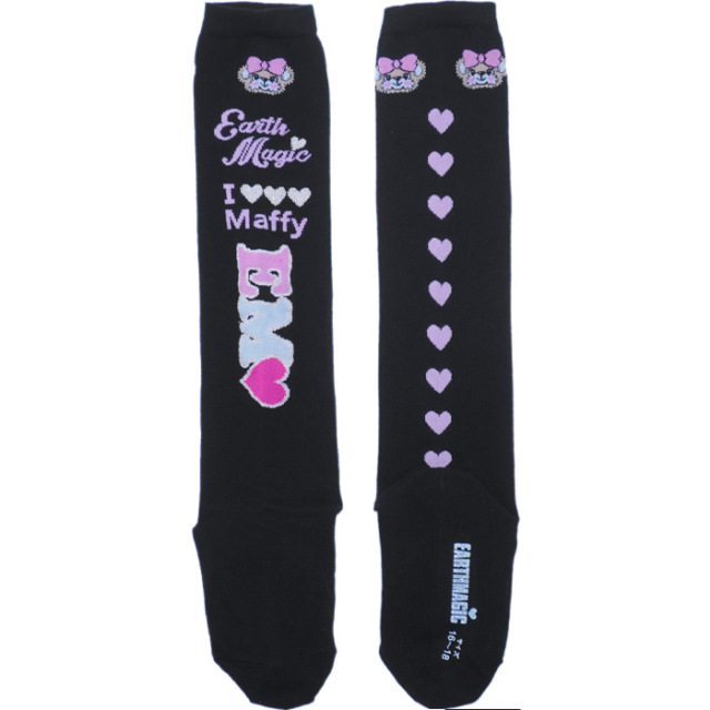 ハートライン＆ロゴマフィーオーバーニーソックス