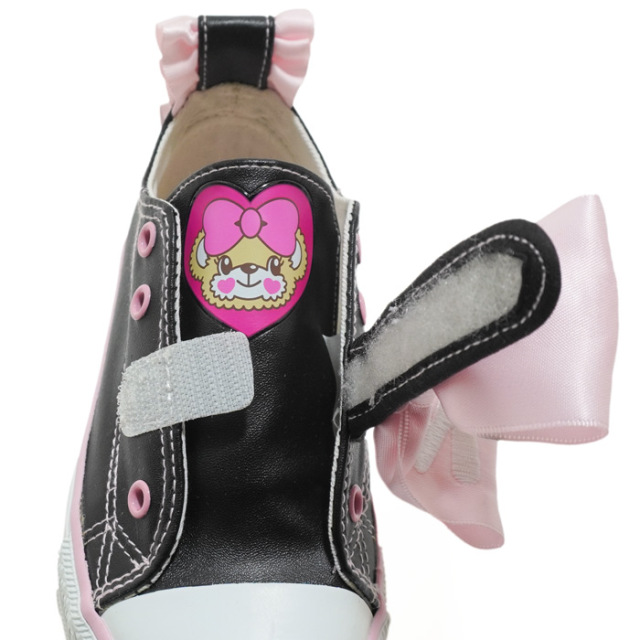 サテンリボン付合皮スニーカー