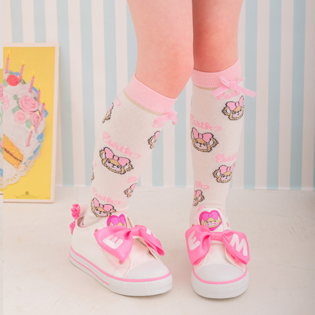 サテンリボン付合皮スニーカー