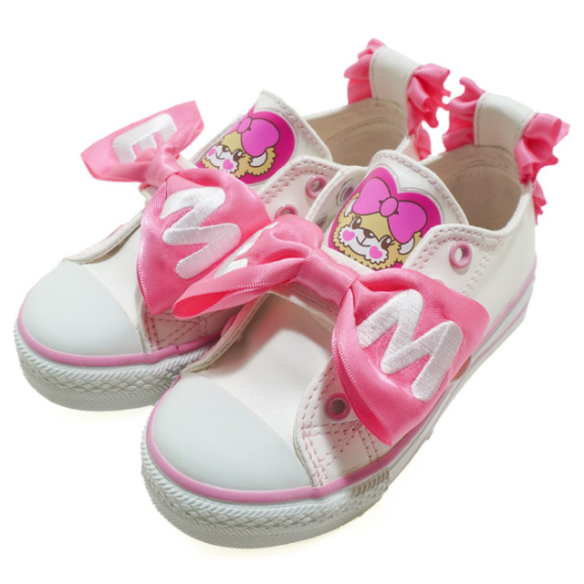 サテンリボン付合皮スニーカー