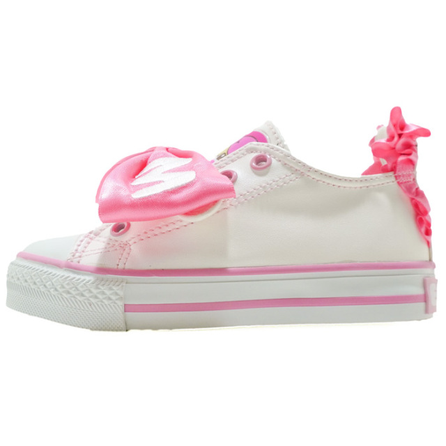 サテンリボン付合皮スニーカー