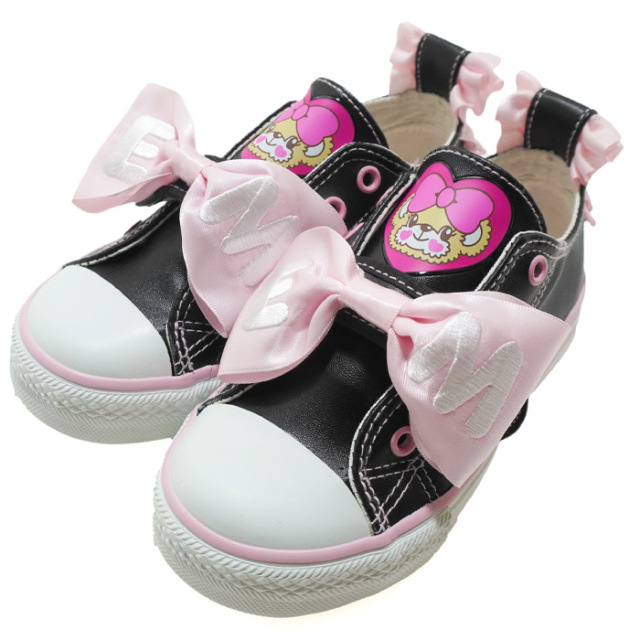 サテンリボン付合皮スニーカー