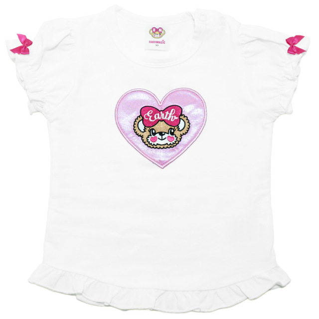 裾フリルハートアップリケTシャツ(ベビー)