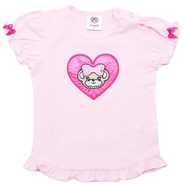 裾フリルハートアップリケTシャツ(ベビー)