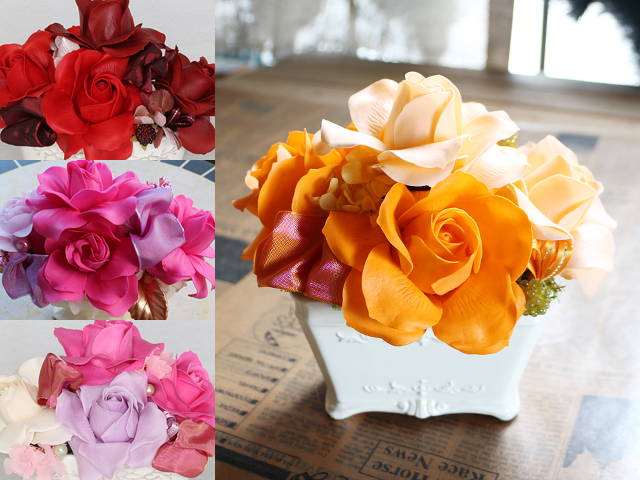 【サボン ドゥ フルール】PS花びら石鹸（M）[アレンジメント]【プロポーズ・誕生日・長寿祝いギフトにおすすめ】【送料一律1100円（※一部地域を除く）】