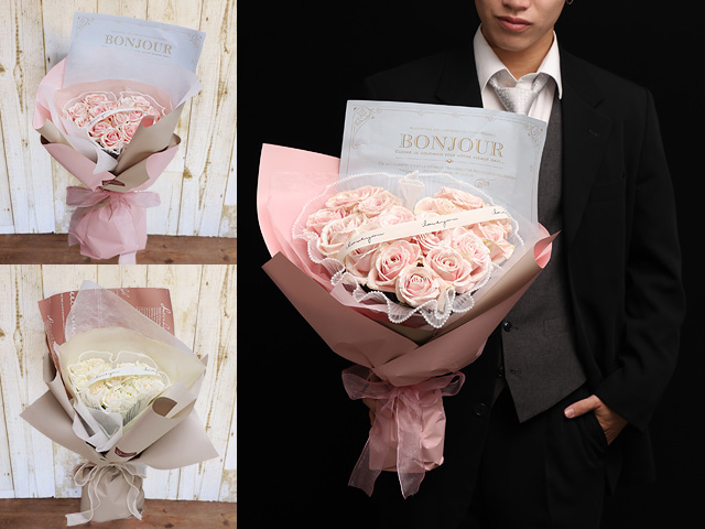 【生花】kiraraシュガーローズ〜バラのハート型花束グリッター〜 【プロポーズ・誕生日・結婚記念日・母の日・卒園入園祝い・卒業入学祝い・退任退職祝い・出産祝い・長寿祝いにおすすめ】【送料無料（※一部地域を除く）】