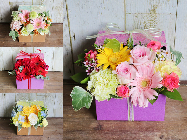 【生花】飛び出すフラワーボックス3Dアレンジメント～ガーベラの花言葉は「希望・常に前進・前向き」～【誕生日・結婚記念日・卒園入園祝い・卒業入学祝い・退任退職祝い・出産祝い・発表会・ホワイトデー・長寿祝いにおすすめ】【送料無料（※一部地域を除く）】