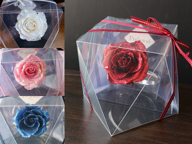 【プリザーブドフラワー】煌薔薇（きらめきばら）のジュエルリング〜エンゲージリングをイメージしたプリザーブドフラワーの指輪〜シンデレラマジックシリーズ【プロポーズ・誕生日・お祝いギフトにおすすめ】【送料一律880円（※一部地域を除く）】