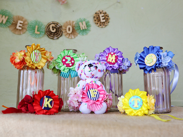 造花】イニシャルが入れられるフラワーリストレット【送料無料】全7色