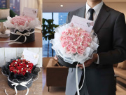 【生花】新発売！dress（ドレス）シュガーローズ～ドレスを纏ったBOXアレンジメント・グリッター～ 【プロポーズ・誕生日・結婚記念日・母の日・卒園入園祝い・卒業入学祝い・退任退職祝い・出産祝い・長寿祝いにおすすめ】【送料無料（※一部地域を除く）】