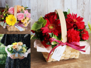 【生花】手付きバスケットアレンジメント～ガーベラの花言葉は「希望・常に前進・前向き」～【誕生日・結婚記念日・父の日・卒園入園祝い・卒業入学祝い・退任退職祝い・出産祝い・発表会・長寿祝いにおすすめ】【送料一律880円（※一部地域を除く）】