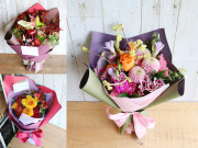 【生花】和風花束（ブーケ風・M）～和花材を使った花束～誕生日・結婚記念日・母の日・卒園入園祝い・卒業入学祝い・退任退職祝い・出産祝い・発表会・長寿祝いにおすすめ【送料一律880円（※一部地域を除く）】