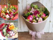 【生花】和風花束（L）～和花材を使った花束～誕生日・結婚記念日・母の日・卒園入園祝い・卒業入学祝い・退任退職祝い・出産祝い・発表会・長寿祝いにおすすめ【送料一律1100円（※一部地域を除く）】