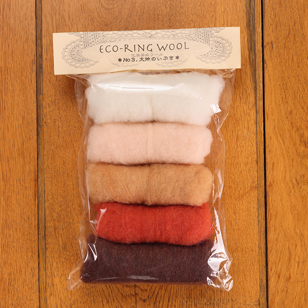 えこりんウール５色パック　大地のいぶき<えこりん村羊毛クラフト＞