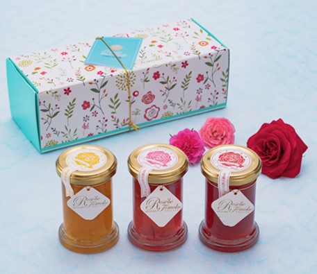 薔薇のコンフィチュール3種セット（ギフトボックス入り）〈ロズビィトモコ〉