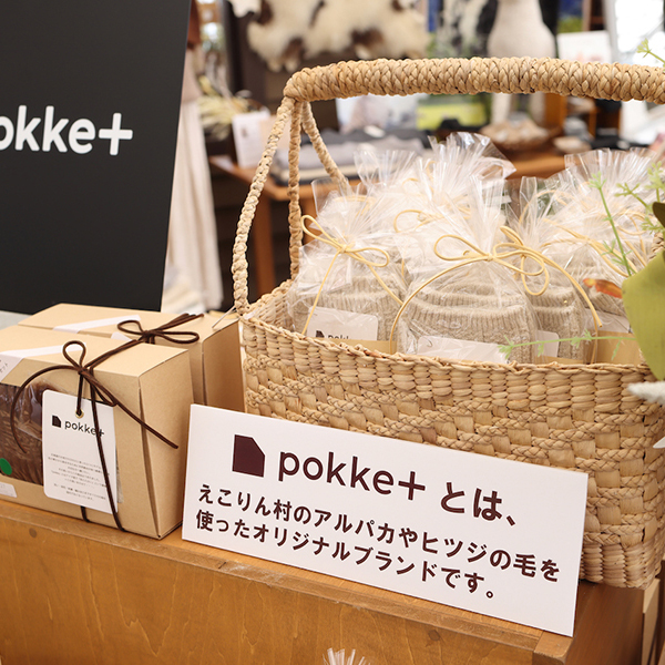 アルパカリブソックスアイボリー&シルクの靴下セット〈pokke＋〉