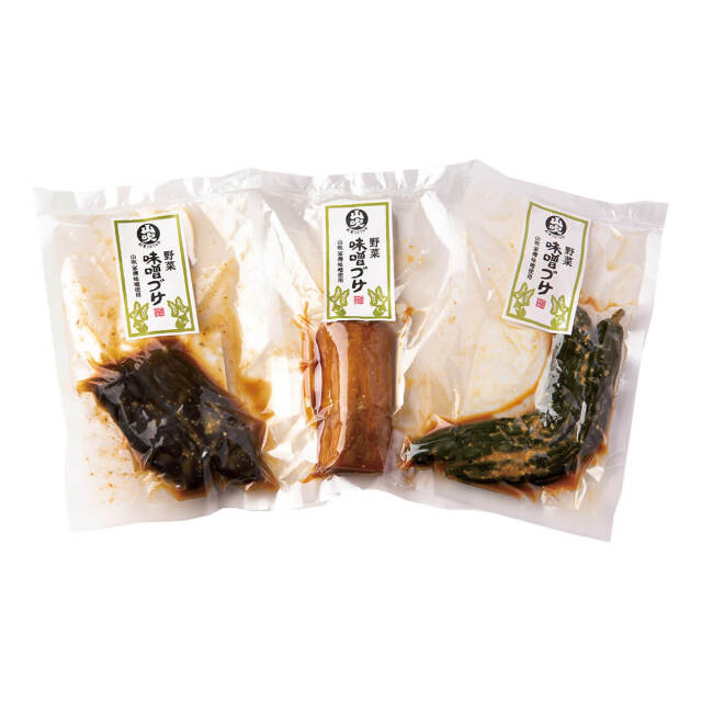 野菜の味噌漬け　3種　パック入り