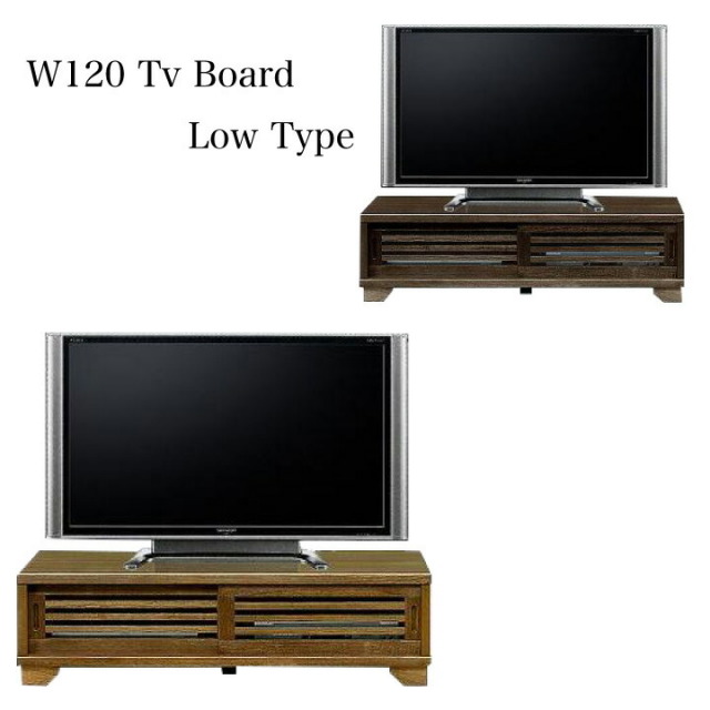 テレビ台 テレビボード 幅120 120幅 TV台 ローボード ロータイプ 収納家具 完成品 桐 木製 ダークブラウン ライトブラウン 和風 AV収納 / 収納家具 ＴＶラック リビングボード うずくり 天然木 asa-023